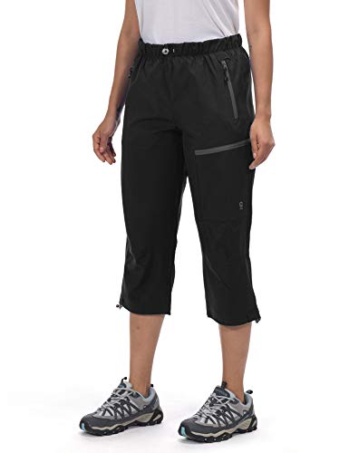 Little Donkey Andy Women's Quick Dry 3/4 Pants Capri Shorts Lightweight Hiking Travel Casual Black Size S