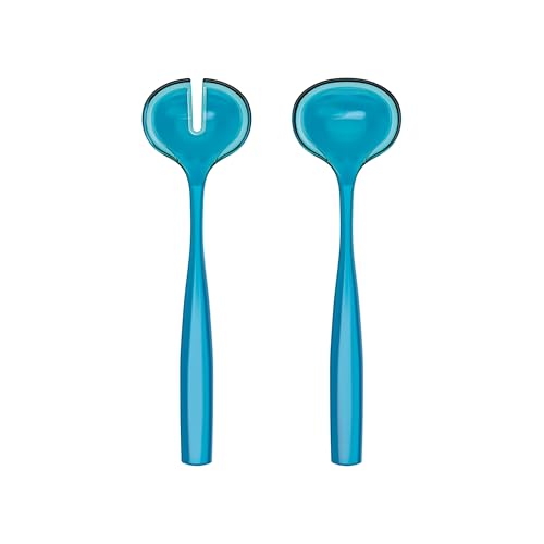 Guzzini Dolcevita Salad Server (Bio-Based) Plastic Blue Turquoise serving Set (2 Pieces)
