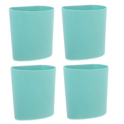 BCOATH 4Pcs Rolling Cart Hanging Storage Cups Plastic Buckets for Easy Organization Versatile Use Kitchen Bathroom Beauty Salon Peacock
