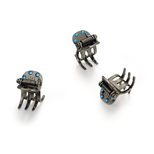Mini pinzas de pelo con cristales para mujer, 3 piezas miniatura 2