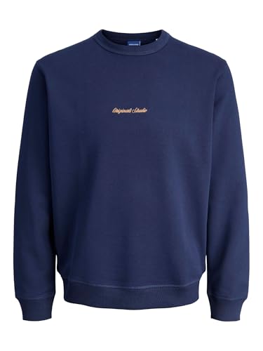 Jack & Jones Sudadera para Hombre JORNORREBRO EMB Sweat Crew – Corte Relajado, Ocean Cavern, M