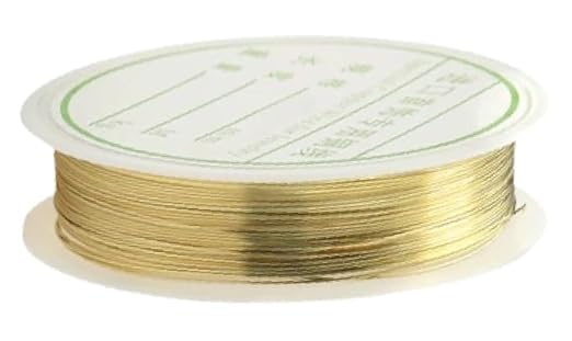 Dhruv Crafts Copper Metallic String Beading Wire – Strong & Resistant Jewellery Making Line for Earrings, Necklaces, Bracelets, Beading, DIY Art Projects & Crafts (Gold, 0.2 mm, 2 Pieces)-image-32