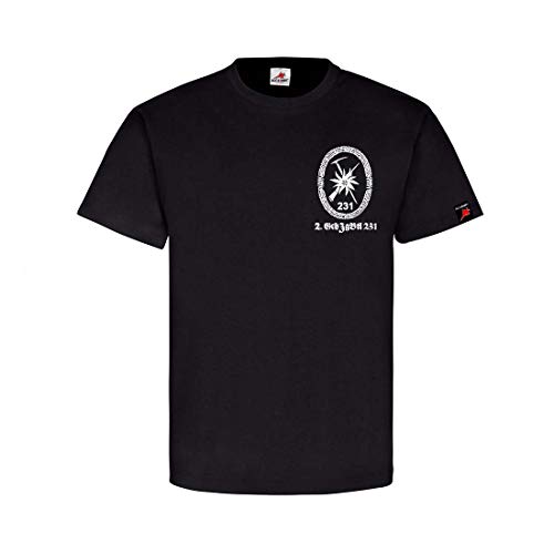 T-shirt 2 GebJgBtl 231 Bundeswehr Noir S Cadeau pour Chasseur de Montagne