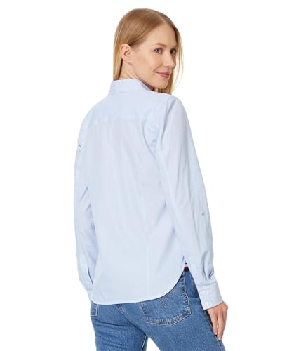Tommy Hilfiger Damen Tommy Hilfiger Roll Tab Shirt, Korbblumenblau/weiß, XS – Ansicht 2
