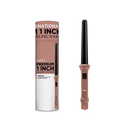 Cortex International Hot Curling Iron Wand Limited Edition - Premium Professional 1" Curler with Graduated Clipless Barrel - Curl Flat Hair Quickly