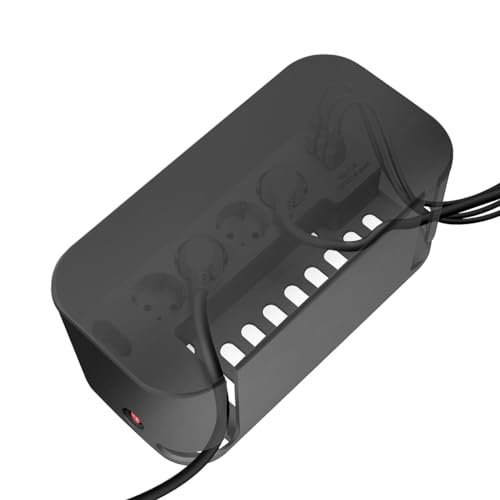 LogiLink LPS282U — skrzynka kablowa z 5 gniazdami wtykowymi, w zestawie 3 x USB, kolor: czarny