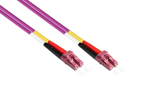 Kabelmeister Câble fibre optique OM4 - Duplex - Fiche LC vers LC - Multimode 50/125-40/100 Gigabit Ethernet - Conducteur à onde optique, câble patch - 5 m