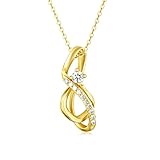 10K Gold Infinity Necklace for Women Real Yellow Gold Necklace Minimalist Necklace Jewelry Gifts for