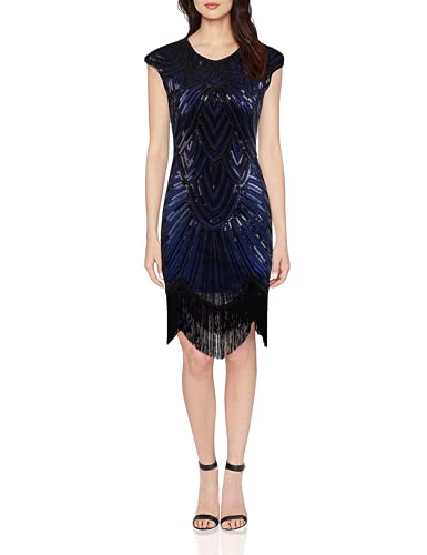 Amazon.com: Vijiv Art Deco Great Gatsby Inspired Tassel Beaded 1920s  Flapper Dress,Small,Blue : Clothing, Shoes & Jewelry
