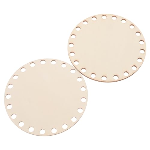 HAPINARY Craft Weaving Supplies Wooden Crochet Basket Base Round Bag Bottoms for DIY Storage Baskets