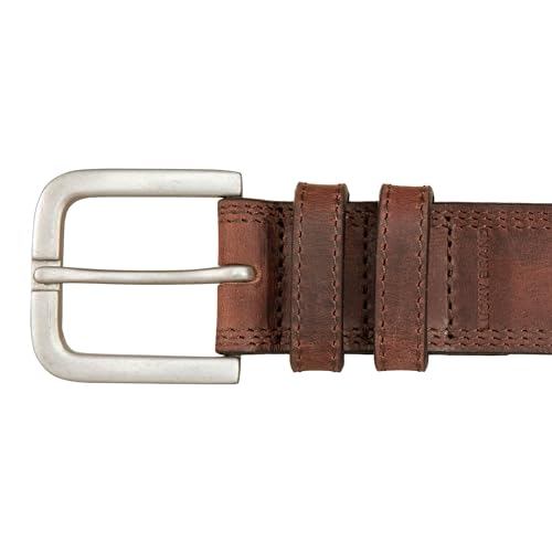Lucky Brand Men's Stitched Leather Belt | Classic | Casual | Dress | Everyday | Western | Genuine Leather | Metal Buckle2