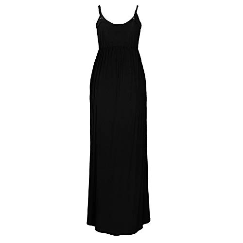 PRIMODA Women's Summer Casual Sleeveless V Neck Adjustable Spaghetti Strap Maxi Long Dress4
