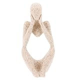 Décor de penseur - la statue de penseur réaliste avec une posture de réflexion est élégante et , pleine de souffle abstrait et artistique, ornement de penseur en résine