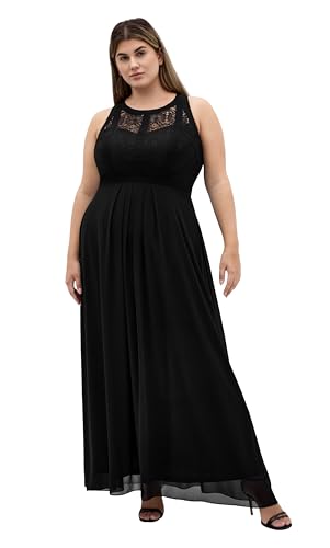 City Chic Women's Plus Size Dress-Panelled Bodice Maxi, Black