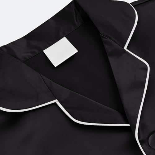 Girls Shorts Satin Pajamas Sets 2pc Plain Soft Button Open Front Pj Shorts Outfits Family Loungewear Sleepwear2