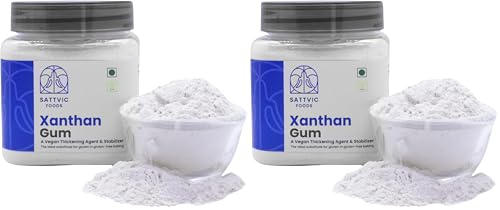 Image of Sattvic Foods Xanthan Gum (350 g) | Gluten-Free Stabilizer, Emulsifier & Vegan Thickener | NON-GMO & Keto-Friendly | Essential in Gluten-Free Baking, Use in Gravies, Sauces, Salad Dressings