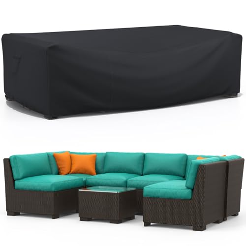 BROSYDA Funda Muebles Jardin Impermeable, (242x162x100cm) Funda Mesa Jardin con Salida de Aire, 600D Oxford Funda Sofa Jardin Exterior, Antivento, Anti-UV, Antipolvo Funda Protectora Muebles Jardin