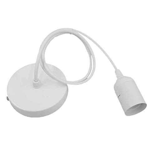 Preisvergleich Produktbild PIONIN Deckenleuchter Basis E27 Deckenlampe Draht Kleine Schraube Lampenfassung Hängenden Draht DIY Kronleuchter Zubehör-1 Mt Draht Weiß