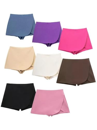 Women's Solid Color Side Zipper Skirt Retro High Waist Women's Casual Skirt2