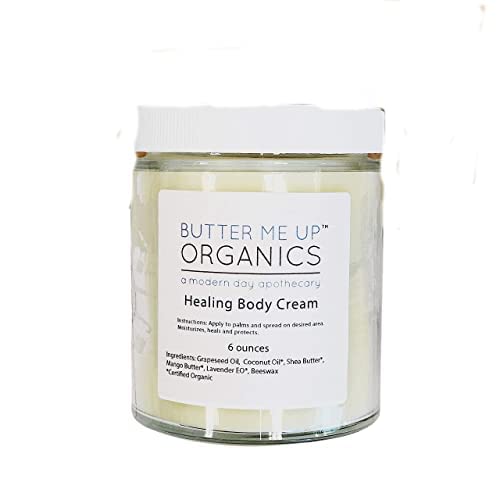 8 oz. Healing Body Cream Organic Deep Moisturizer Lotion for Dry Skin/Butter Me Up Organics