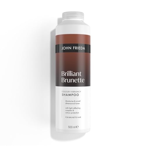 John Frieda Brilliant Brunette Colour Vibrancy Shampoo 500ml. Brown Hair Care with Tone Depositing Support for Rich Shine and Brunette Hair Routine