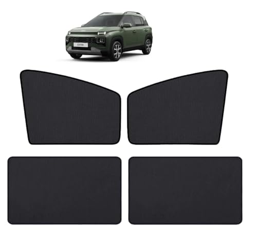 Image of Auto Hub Car Window Sunshade /Curtains Compatible with Hyundai Exter - Pack of 4, Exter Sun Shade
