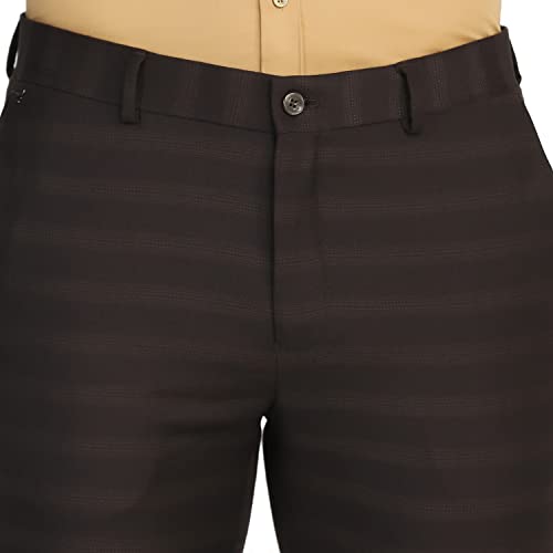 Image of blackberrys Printed Polyester Viscose Slim Fit Mens Work Wear Trousers