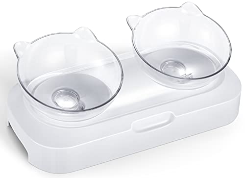 Behave® Gamelle pour chat surélevée avec inclinaison de 15 ° - Gamelle ergonomique avec base antidérapante - Réduit le risque de vomissements et de troubles digestifs - Gamelle pour chat augmentée Cover