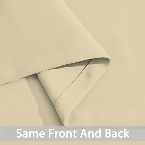Yakamok Room Darkening Grommet Window Drapes Thermal Insulated Light Blocking Beige Blackout Curtains for Bedroom(70Wx84L, Beige, 2 Panels)