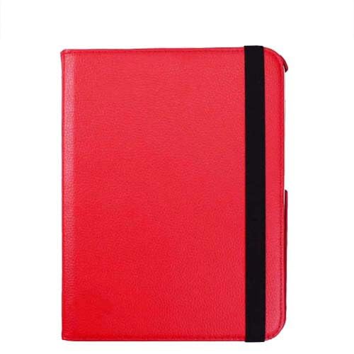 QWDLJE Funda para Samsung Tab 3 10.1(P5200/P5210), soporte giratorio de 360 grados con función de apagado y encendido automático (rojo)