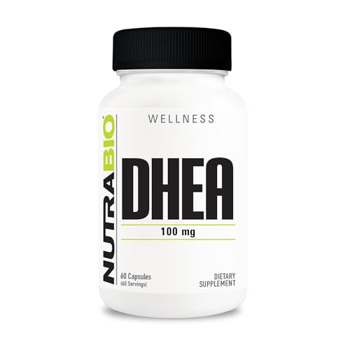 NutraBio DHEA Supplement- for Men and Women- DHEA (100 mg) 60 Capsules
