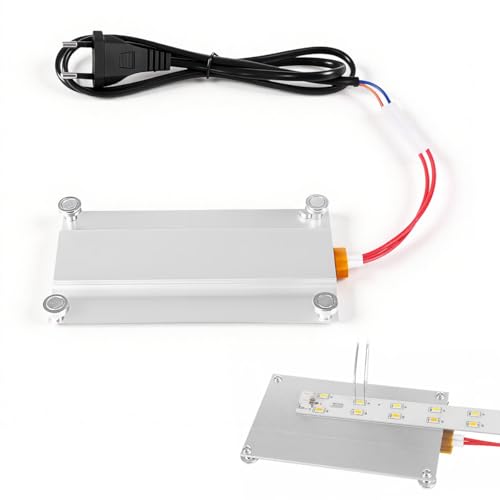 Image of Serplex EU Plug LED Soldering & Desoldering Hot Plate 12.1x7cm Rework Aluminum Heating Board, Plug-and-Play LED SMD Soldering Plate LED Repair Tool