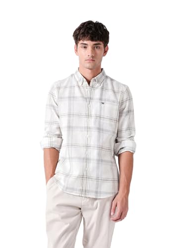 Image of THE BEAR HOUSE Men Cotton Checked Slim Fit Casual Shirt