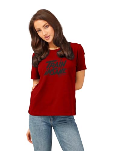 Image of LEOTUDE Women's Boyfriend-Loose Fit Round Neck Half Sleeve Cottonblend Women Tshirt (Color Multicolor)
