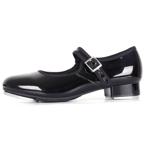 Tap Dance Shoes for Women - Premium Leather with Cushioned Footbed & Soft Padding, Non-Slip Rubber Sole for Practice/Performance/Competition.2