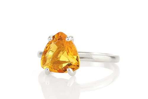 Pierre de naissance de novembre bague en citrine cadeau femme avec boîte