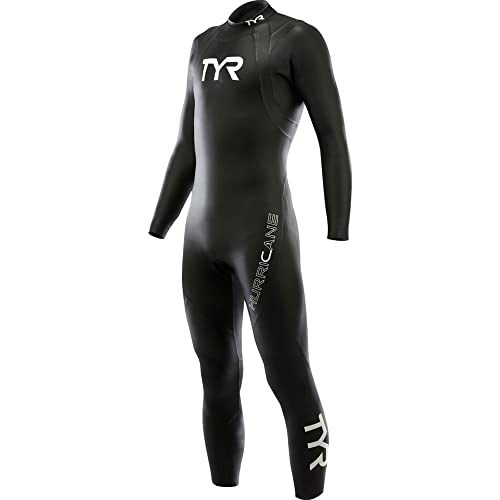 TYR Men's Hurricane Wetsuit Category 1, Black/White, Large