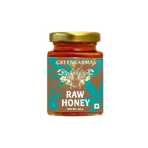 Image of GreenKarmas Raw Honey | 100% Pure & Natural | Unfiltered, Unprocessed Honey | Immunity Booster, Antioxidant Rich, Supports Gut Health (100G)