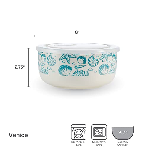 Pfaltzgraff Venice Storage Bowls, 6 Inch, Teal And White #TOP1
