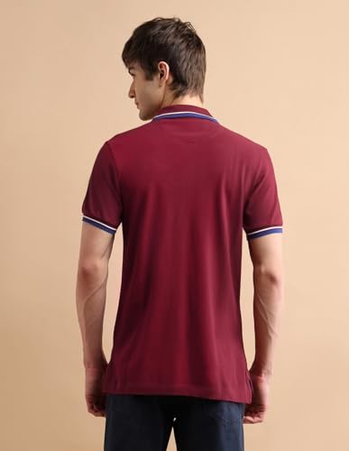 Image of U.S. POLO ASSN. Solid Slim Fit Polo T Shirts for Men - 100% Cotton, Half Sleeve Mens Tshirt - 3XL, Maroon