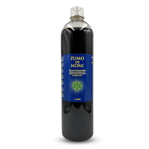 Zumo de Noni - 1 Litro. 100% Puro y Orgánico sin conservantes - BIO. Ayuda cuando hay inflamación, dolor y potencia el sistema inmune
