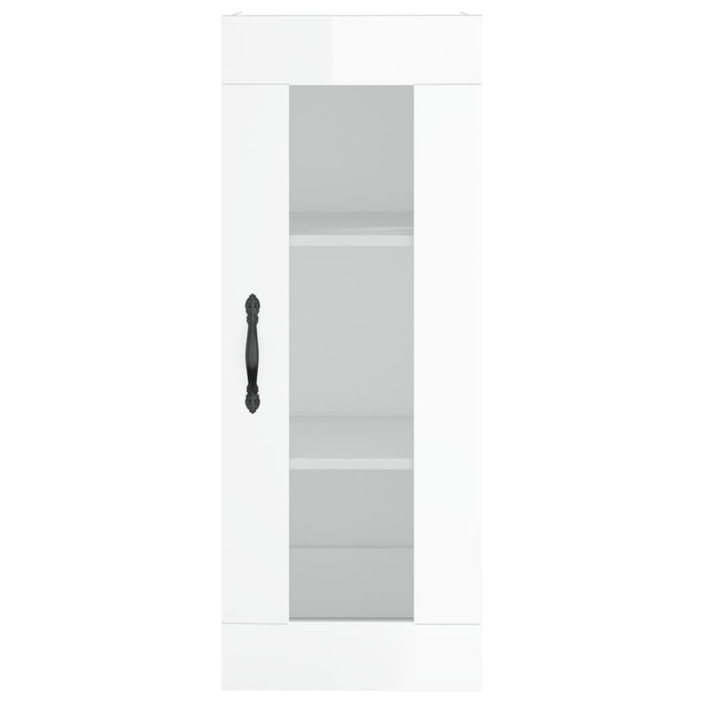 Homgoday Armadietto pensile bianco 35 x 34 x 90 cm, in legno ingegnerizzato, mobile da cucina a parete, armadietto per cucina, soggiorno e ufficio mobili da interni