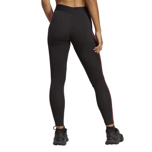 Adidas Women's Essentials 3-Stripes Leggings, Black/Pulse Magenta, Medium #TOP2