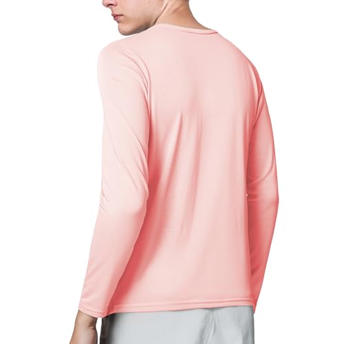 Bamboo Viscose Boys Long Sleeve Shirts Kids Girls Youth Quick Dry Lightweight Breathable Athletic Outdoor T-Shirts Lightpink2