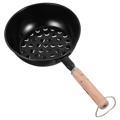 BIUDECO Multifunctional Charcoal Chimney Starter Pot with Ergonomic Wooden Handle for Outdoor Camping Bbq Portable Fire Starter Basket with Extended Handle for Safe and Convenient Grill