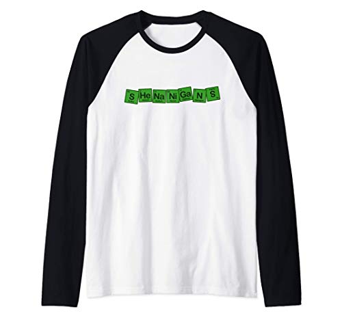 The Elements of Shenanigans Whimsical Dancing Blocks Raglan Baseball Tee