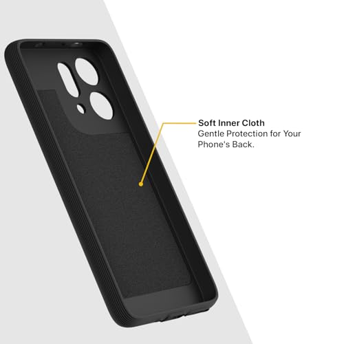 Image of Outlouders Back Cover for Oppo Reno 14 5G | Stylish | Scratchproof | Soft Silicone | Shockproof |Enhanced Camera Lens Protection Bumper Case (Black)