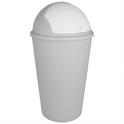 TW24 Mülleimer 25L mit Farbwahl Abfalleimer Müllsammler Abfallsammler Mülltonne Abfallbehälter (Silbergrau)