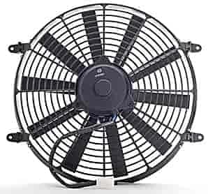 JEGS Ventilador eléctrico universal | 14 pulgadas de diámetro | 1650 CFM | 8 amperios | reversible | perfil bajo | polietileno ligero | incluye