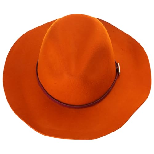 Chapeau Homburg en laine feutrée élégant et rétro à large bord pour homme